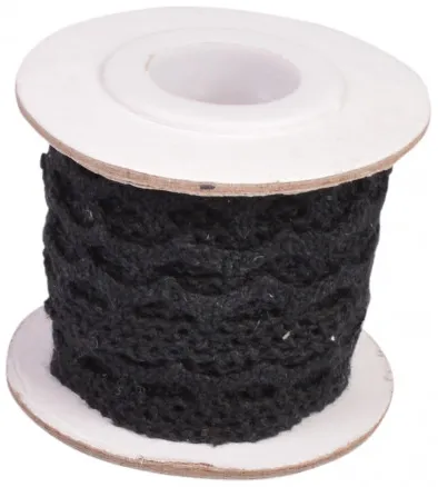 Infinity Hearts Blonde/Blondebånd Svart 12mm 2,5m