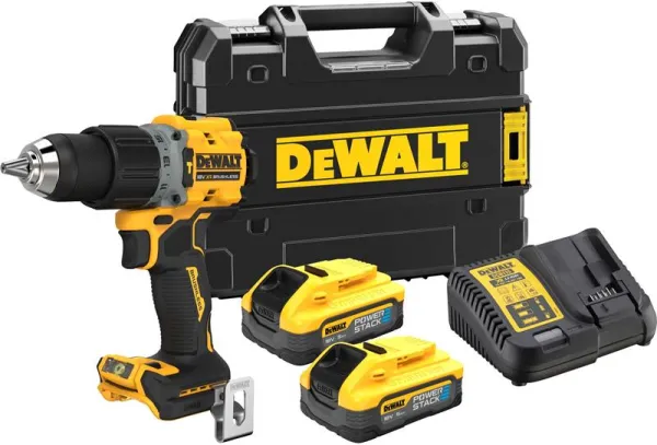 DeWalt 18V XR børsteløs slagbormaskin - 2 x Powerstack 5Ah batterier