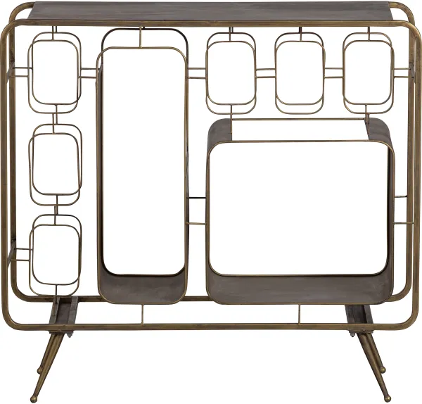 BEPUREHOME Collection vinreol, m. plass til 8 vinflasker - antikk messing jern (H:80,5)